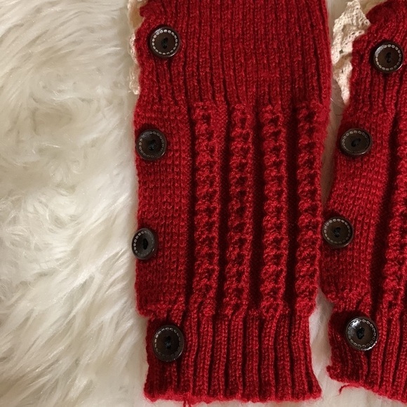 2 Pair boot toppers / cuffs 1 red, 1 black - Picture 4 of 8